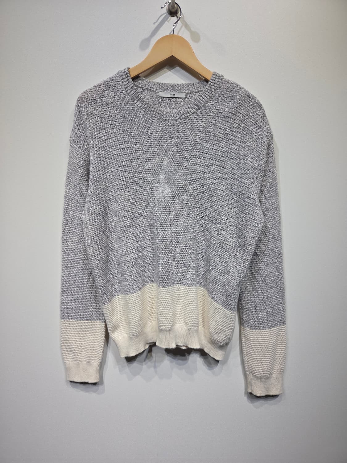 SYSTEM 시스템 투톤 배색 텍스처 코튼 니트 상품이미지2