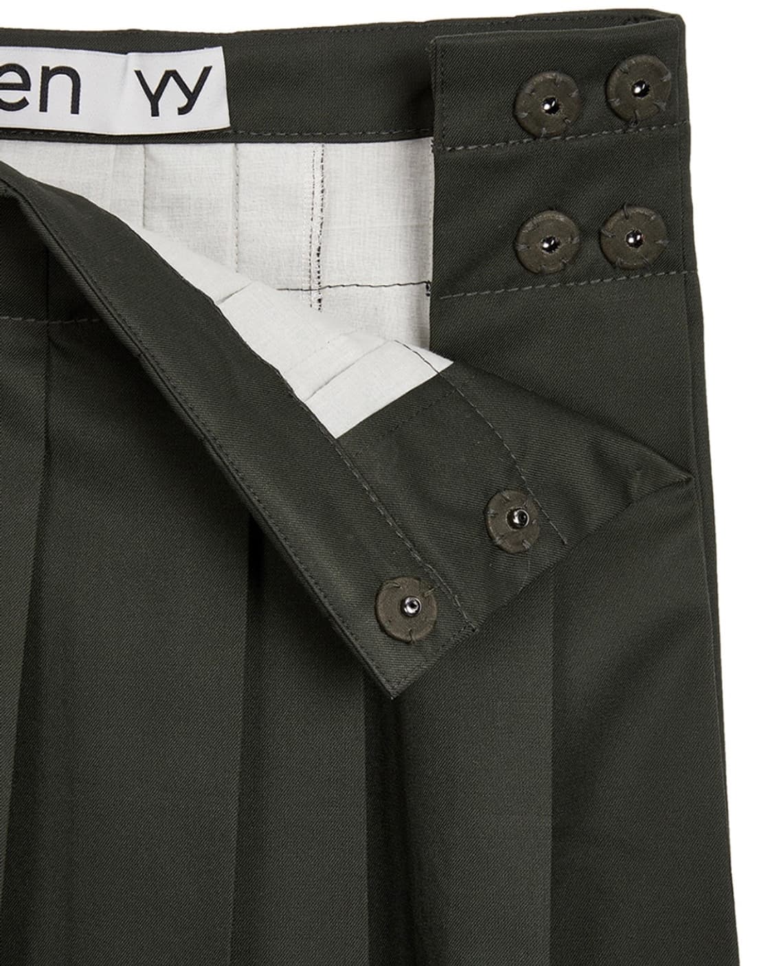 OPEN YY PLEATED WRAP SKIRT_KHAKI, L사이즈 상품이미지2
