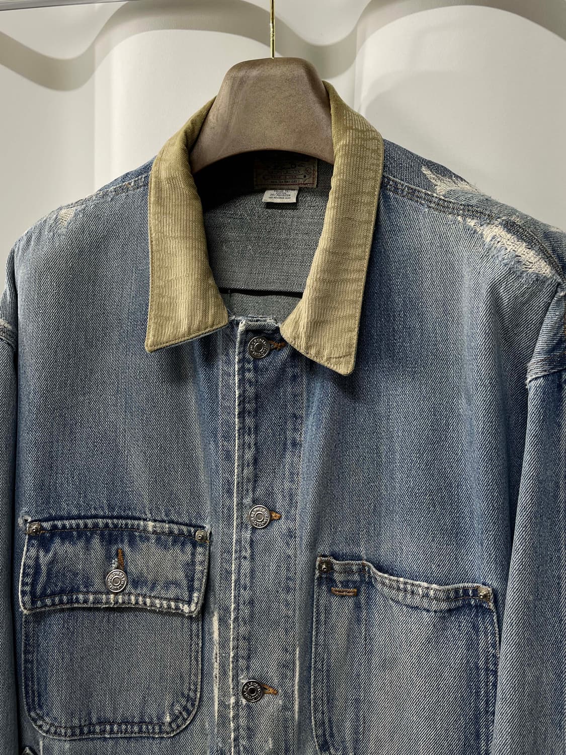 80's 폴로랄프로렌 usa 로데오 플래그 리페어 덩가리 트러커 데님자켓 상품이미지4