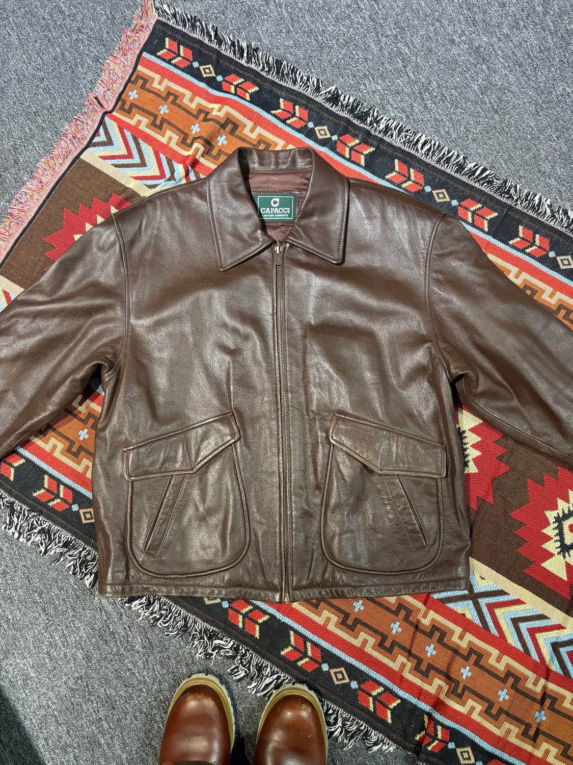 빈티지 소가죽100% 레더 자켓 상품이미지6