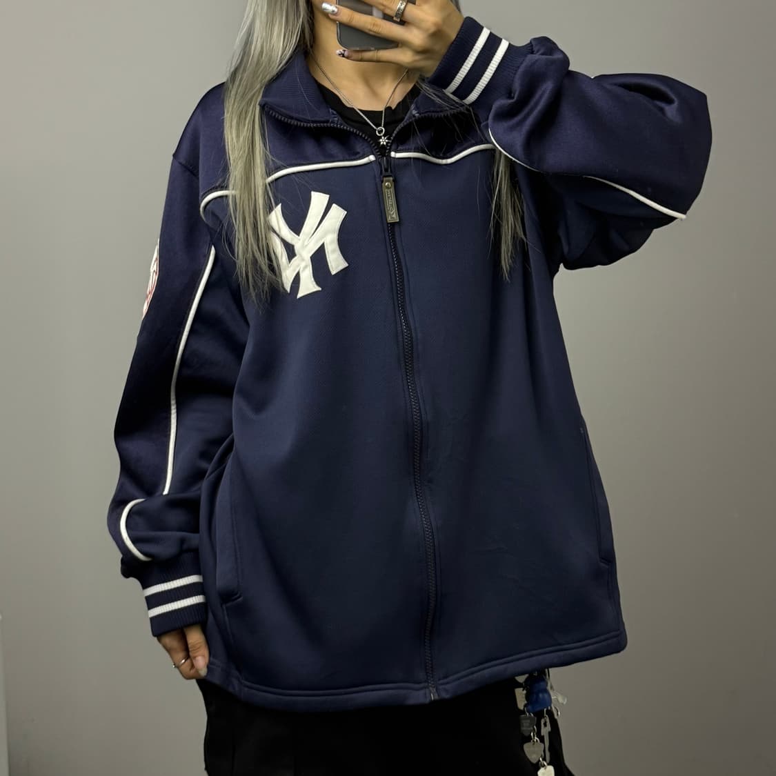 마제스틱 00s NY YANKEES 네이비 트랙 자켓 상품이미지2