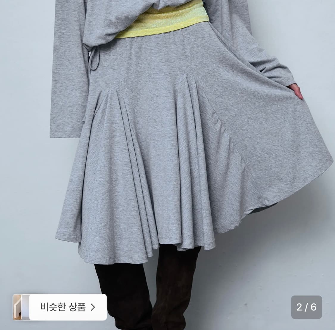파이시스 플레어 패널 미디스커트 상품이미지1