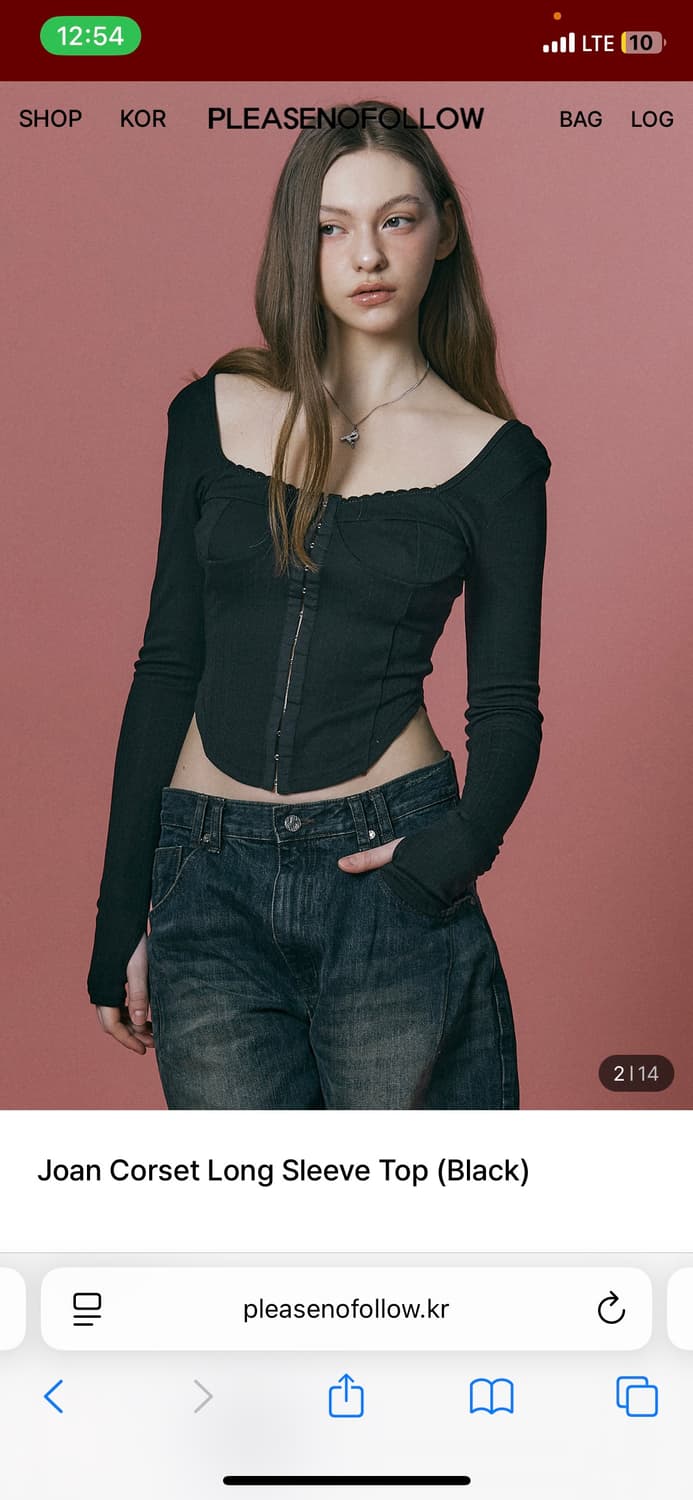 미개봉새상품) 플리즈노팔로우 조안탑 블랙 플노팔 상품이미지2