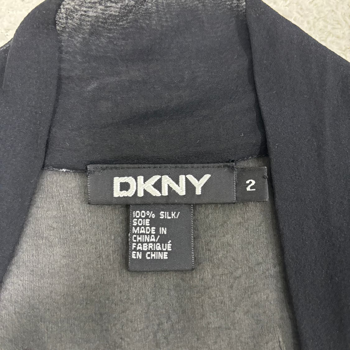 (실측 참고) DKNY 시스루 타이 블라우스 1205 상품이미지3