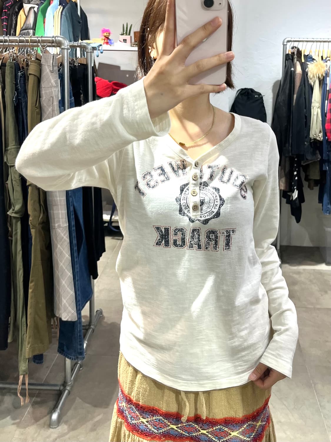 일본 빈티지 웨스턴 무드 프린팅 롱슬리브 상품이미지1
