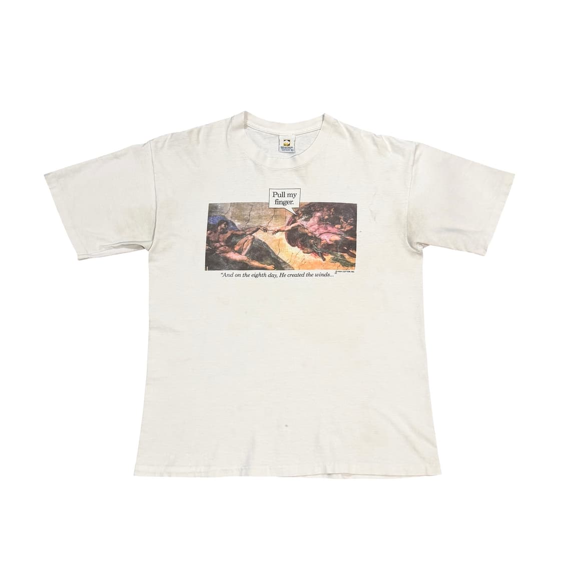 빈티지 90s 미켈란젤로 “Pull My Finger" 패러디 티셔츠 상품이미지1