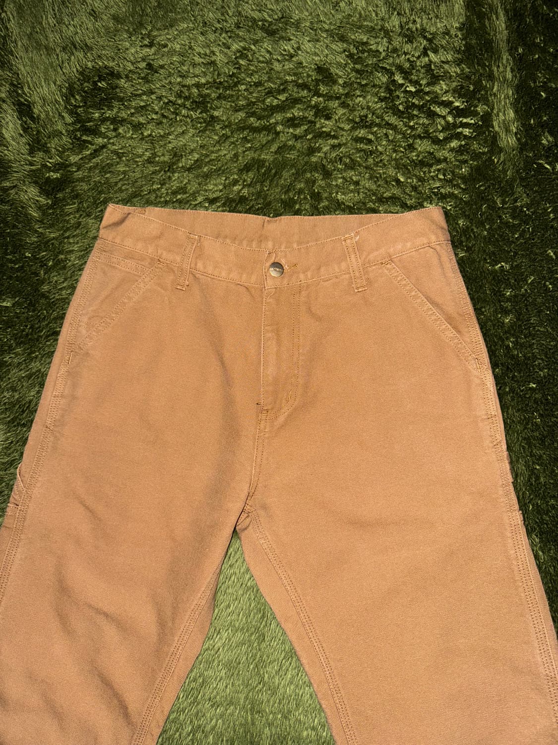 [30X32] 칼하트 WIP 덕 캔버스 싱글니 카펜터 팬츠 워시드 탄 상품이미지5