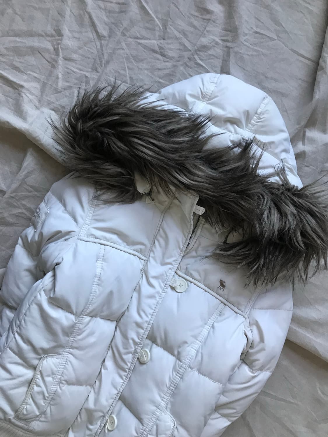 아베크롬비 대장급 화이트 울프죠 봄버 패딩 자켓 상품이미지7
