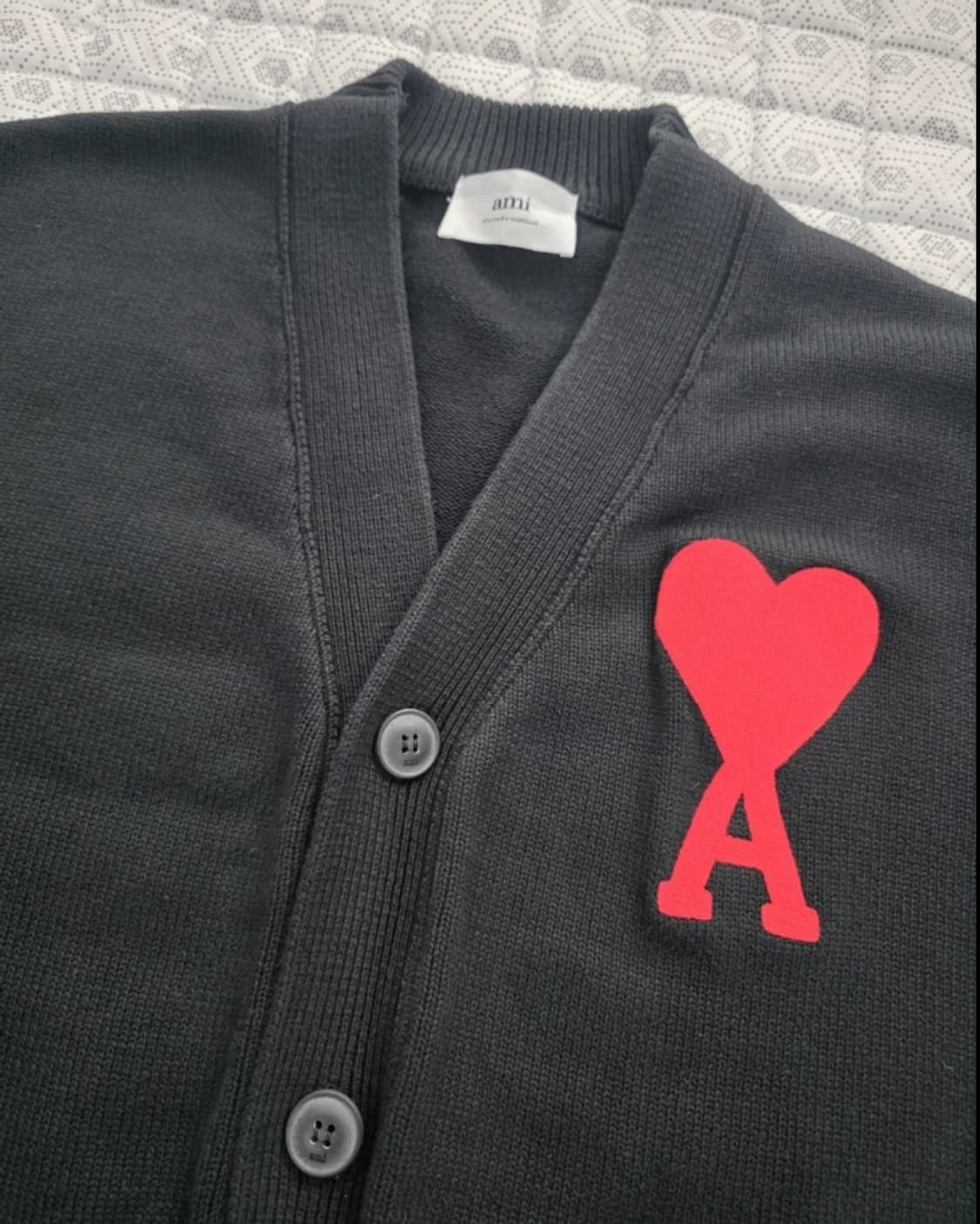 아미 빅 하트 로고 가디건 블랙 100 상품이미지3