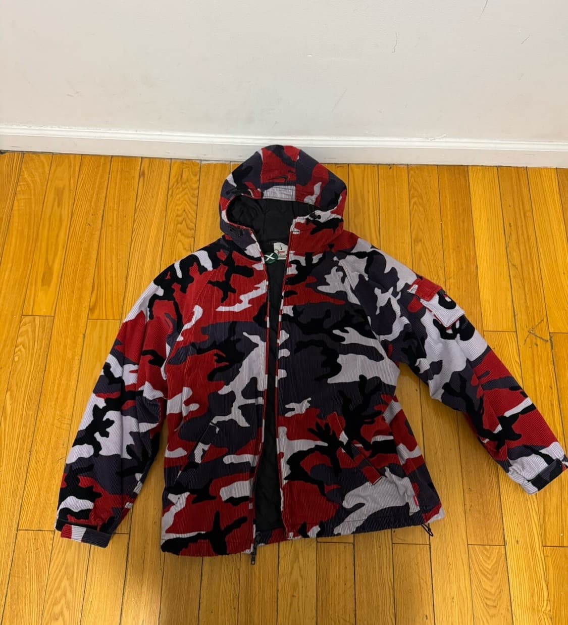 슈프림 x 나이키 아크 코듀로이 카모 후드집업 레드 상품이미지2