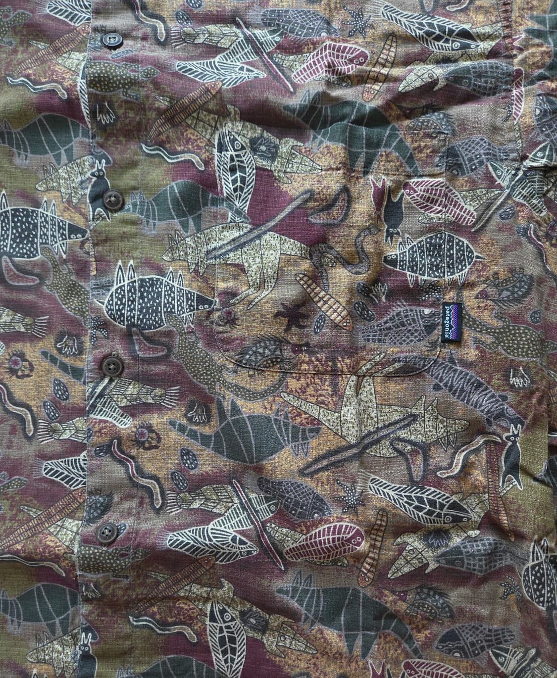 (L)파타고니아 심해어 악어 물고기 하프 셔츠 반팔 하와이안 상품이미지4