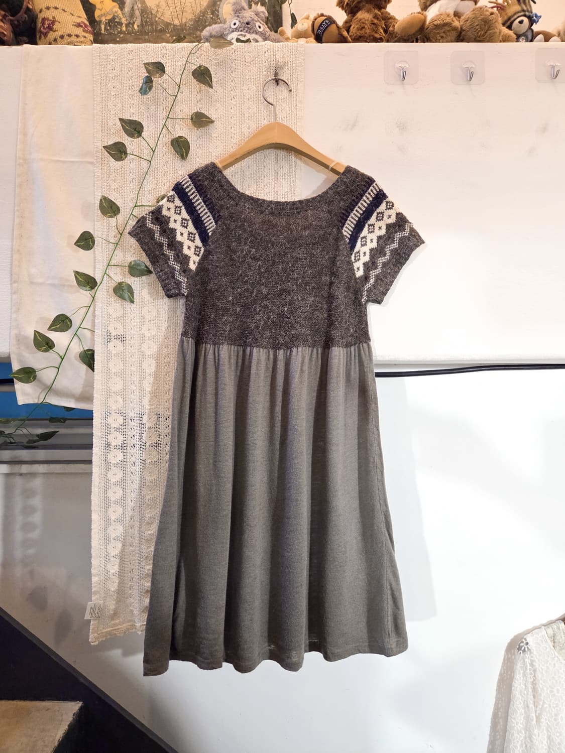 노르딕 반팔 니트 원피스 상품이미지4