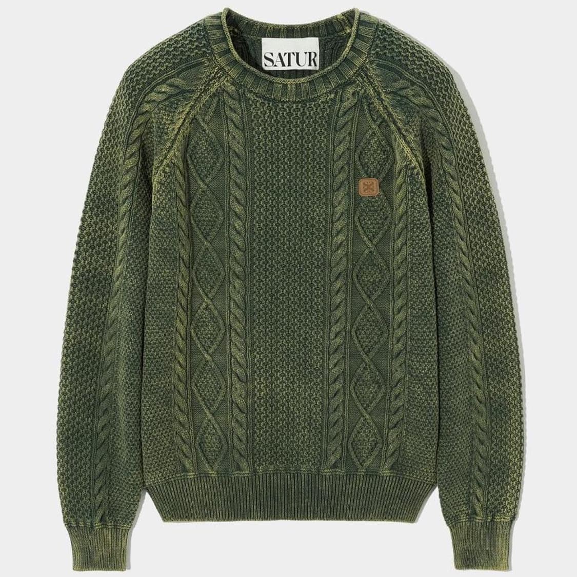 세터 (SATUR) 케이블 니트 올리브 그린 상품이미지1