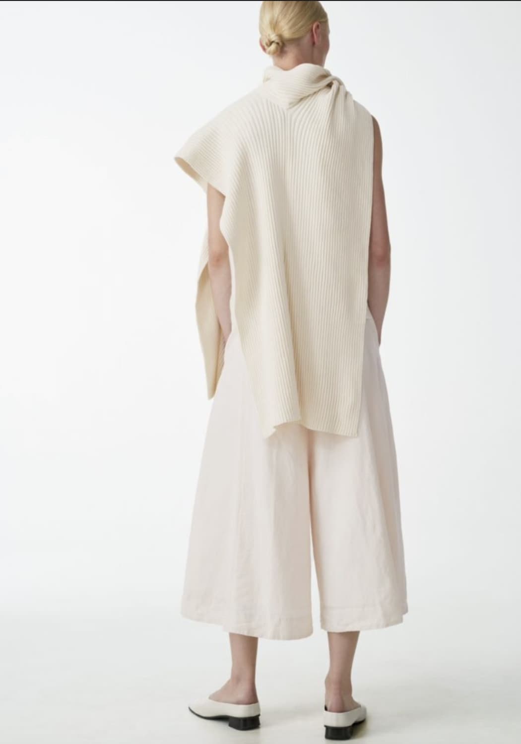 cos 코스 리브드 오가닉 코튼 하이브리드 판초 새상품 상품이미지2