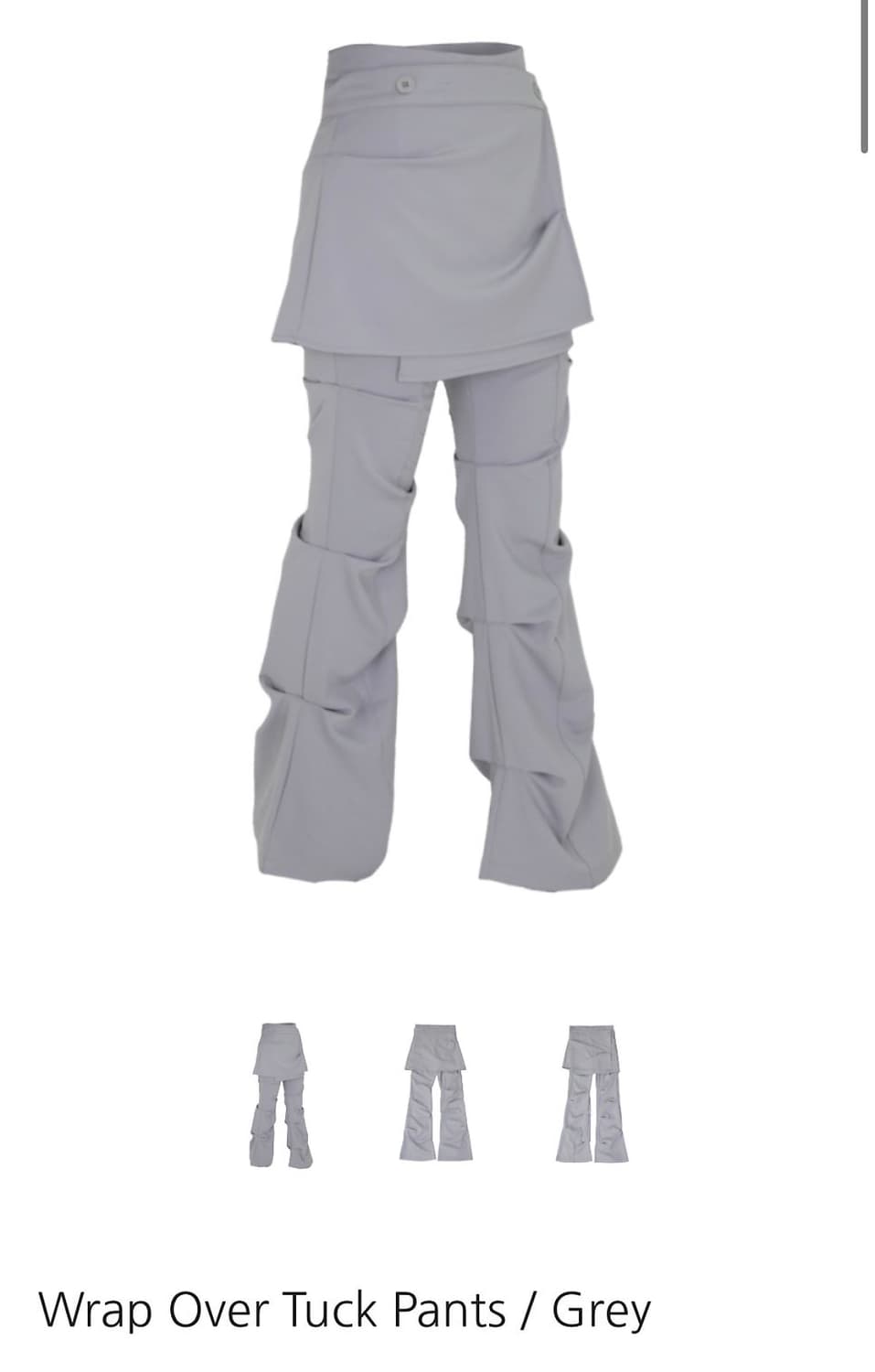 (새제품) 오호스 ojos 랩 오버 턱 팬츠 스커트 그레이 2 상품이미지1