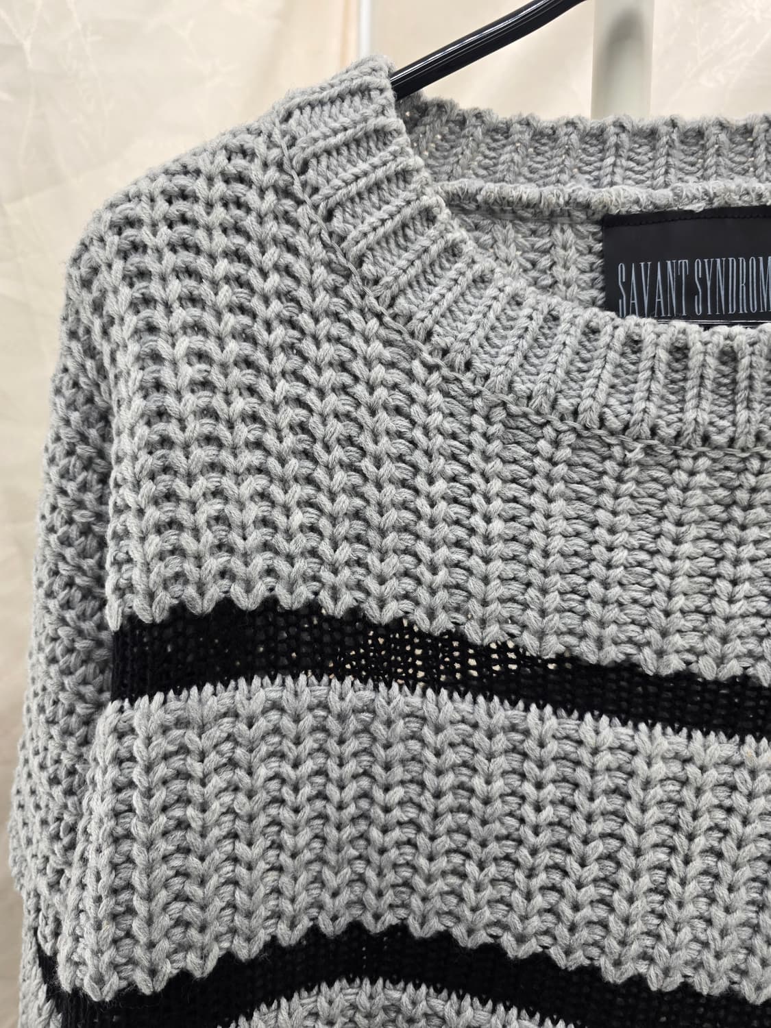 Savant Syndrome 스트라이프 크롭 니트 상품이미지3