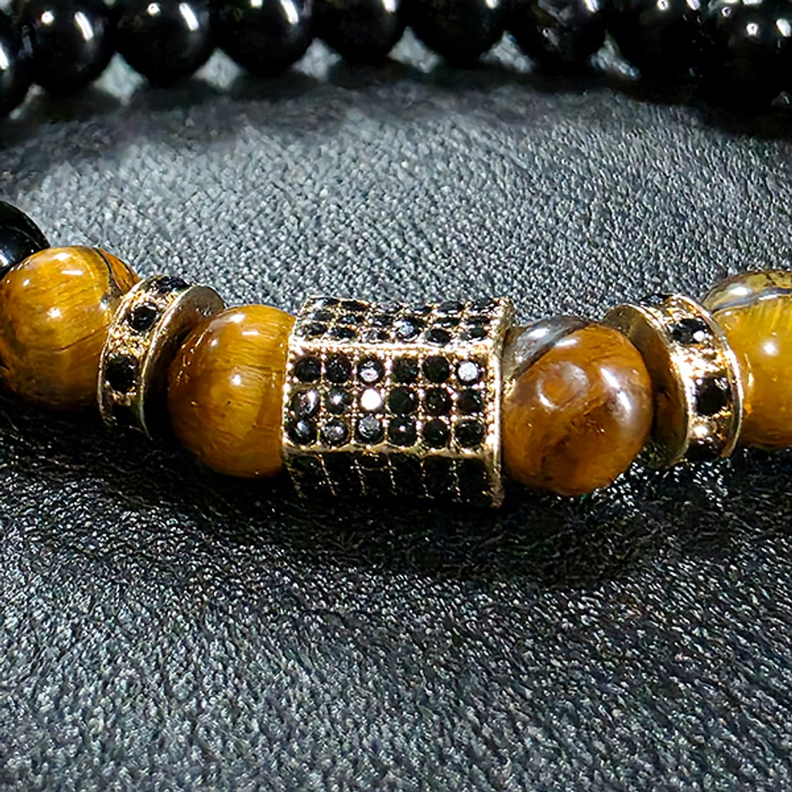 Arv 옵시디언 8mm 남자 빈티지 보석 원석 팔찌 상품이미지3