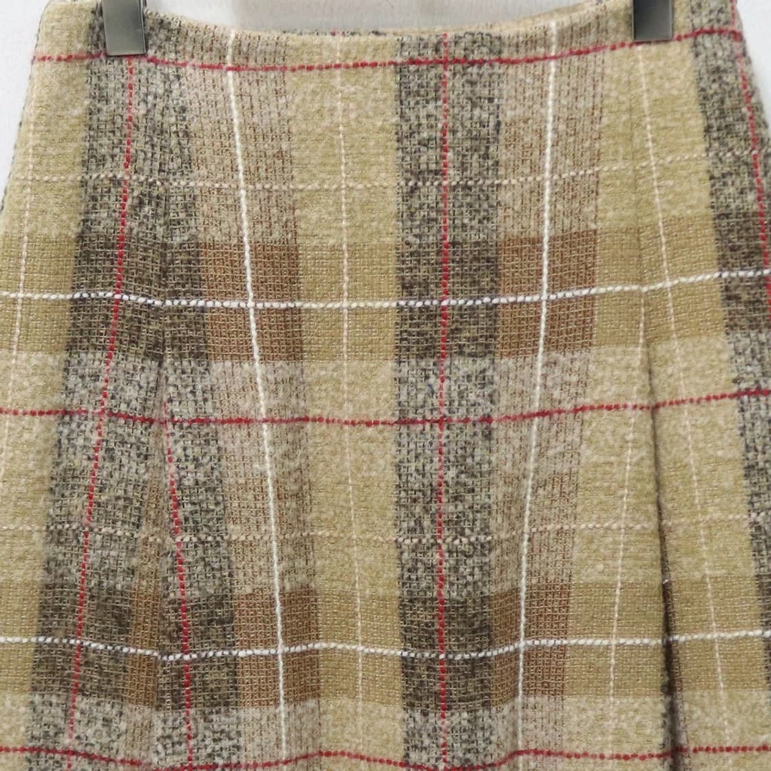 막스마라 울 혼방 체크 미디 플리츠 스커트 64003 상품이미지3