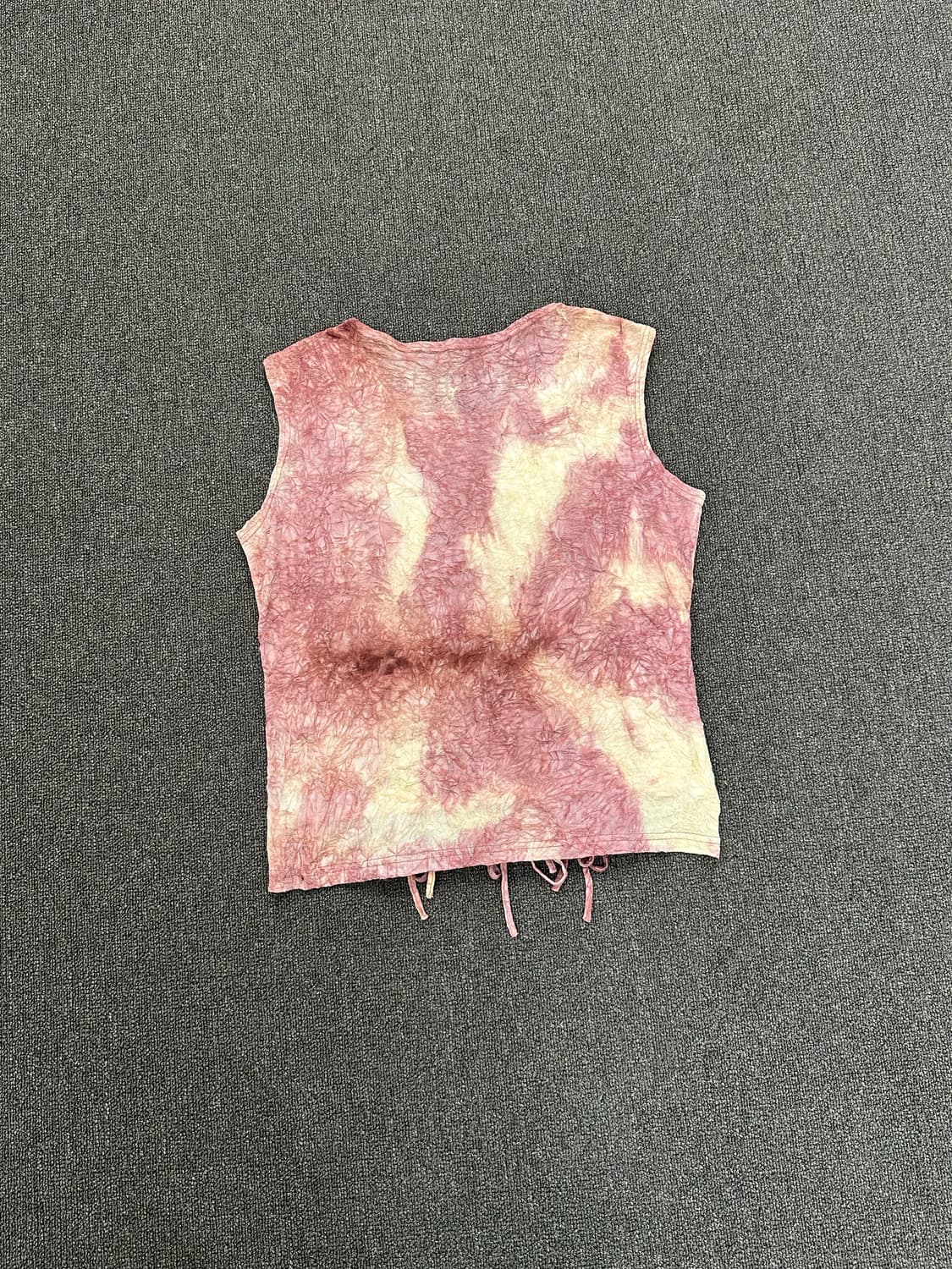 44)Japanese vintage 여성 레이스업 디테일 셔링 나시 상품이미지5