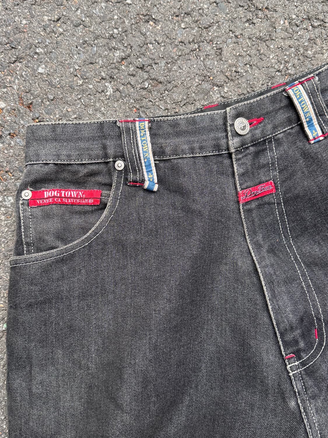 도그타운 블랙드래곤 자수 흑청 데님팬츠  상품이미지6