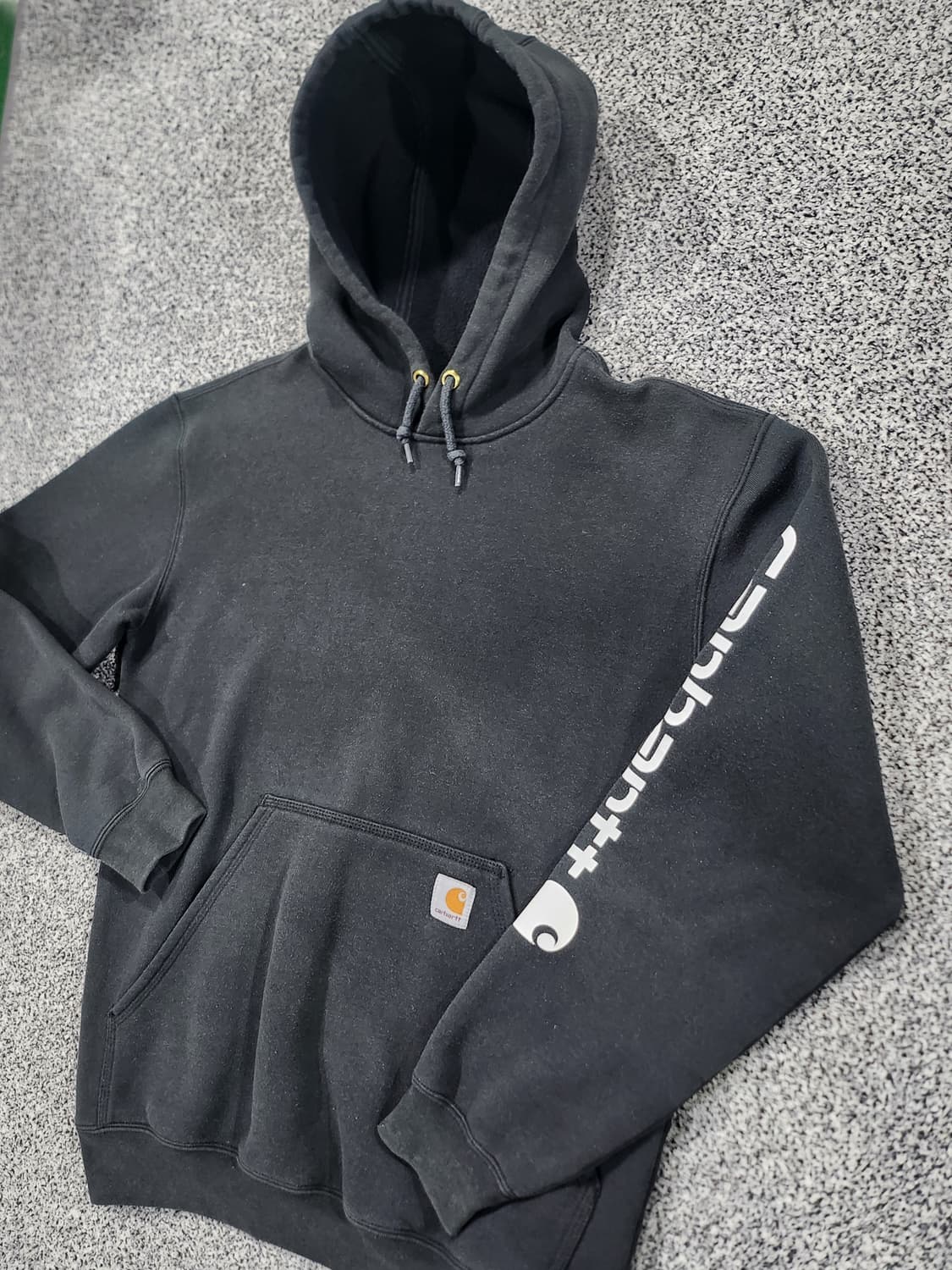 칼하트 로고 후드티 블랙 S 상품이미지3