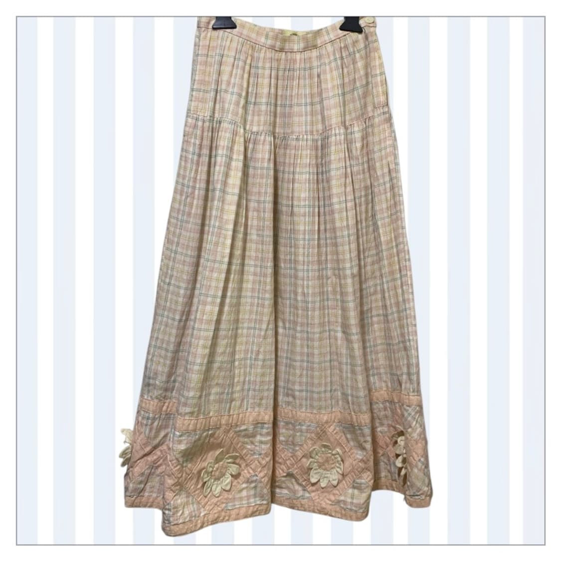 모리걸 하구미 퀼팅꽃장식 롱 스커트 상품이미지2