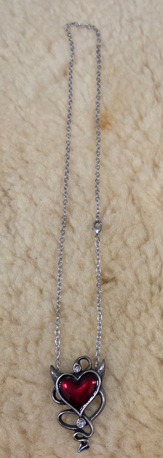 빈티지 alchemy gothic 데빌 하트 펜던트 목걸이 상품이미지2
