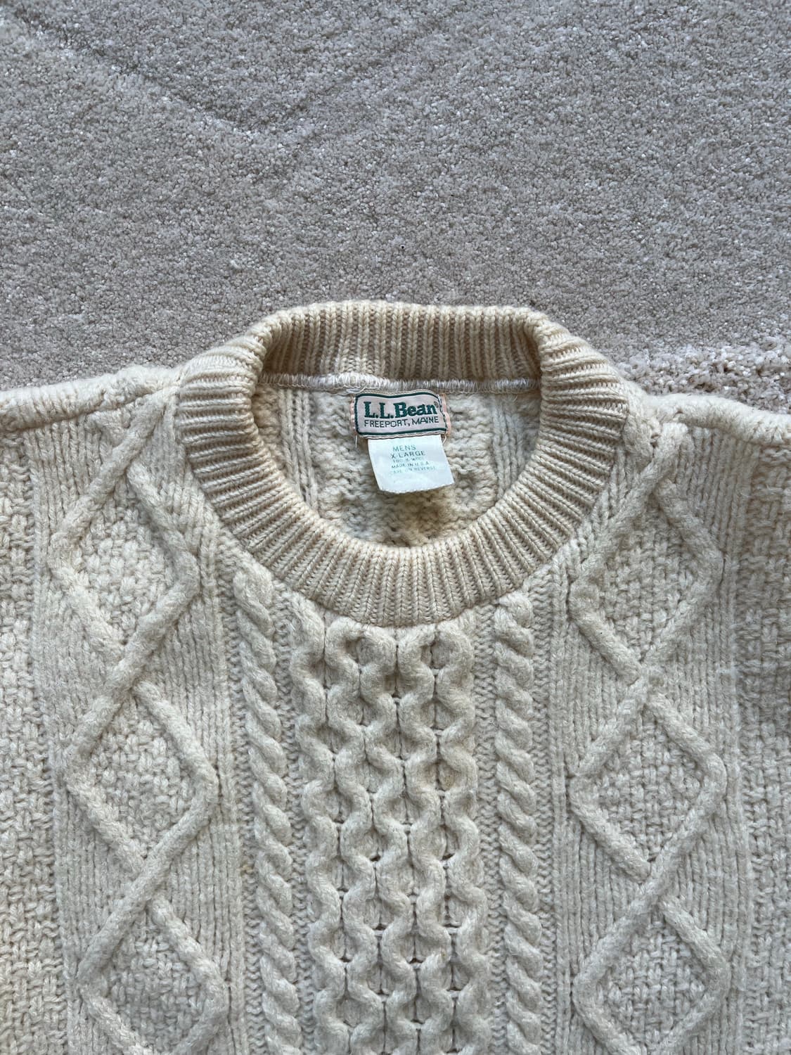 90s 엘엘빈 헤비울 피셔맨 케이블 니트 (103-105) 상품이미지3