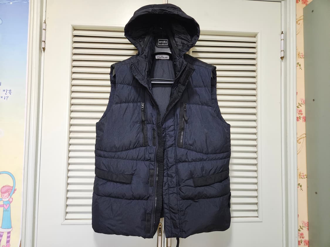 스톤아일랜드 크링클랩스 패딩조끼 와펜 다운베스트 XL 상품이미지4