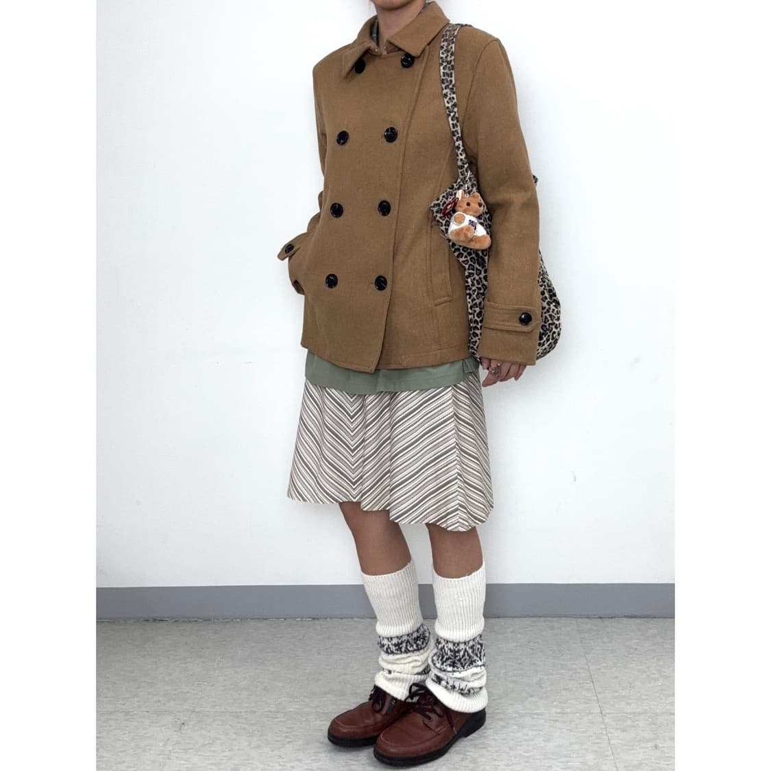 빈티지 브라운 울 더블코트 상품이미지3