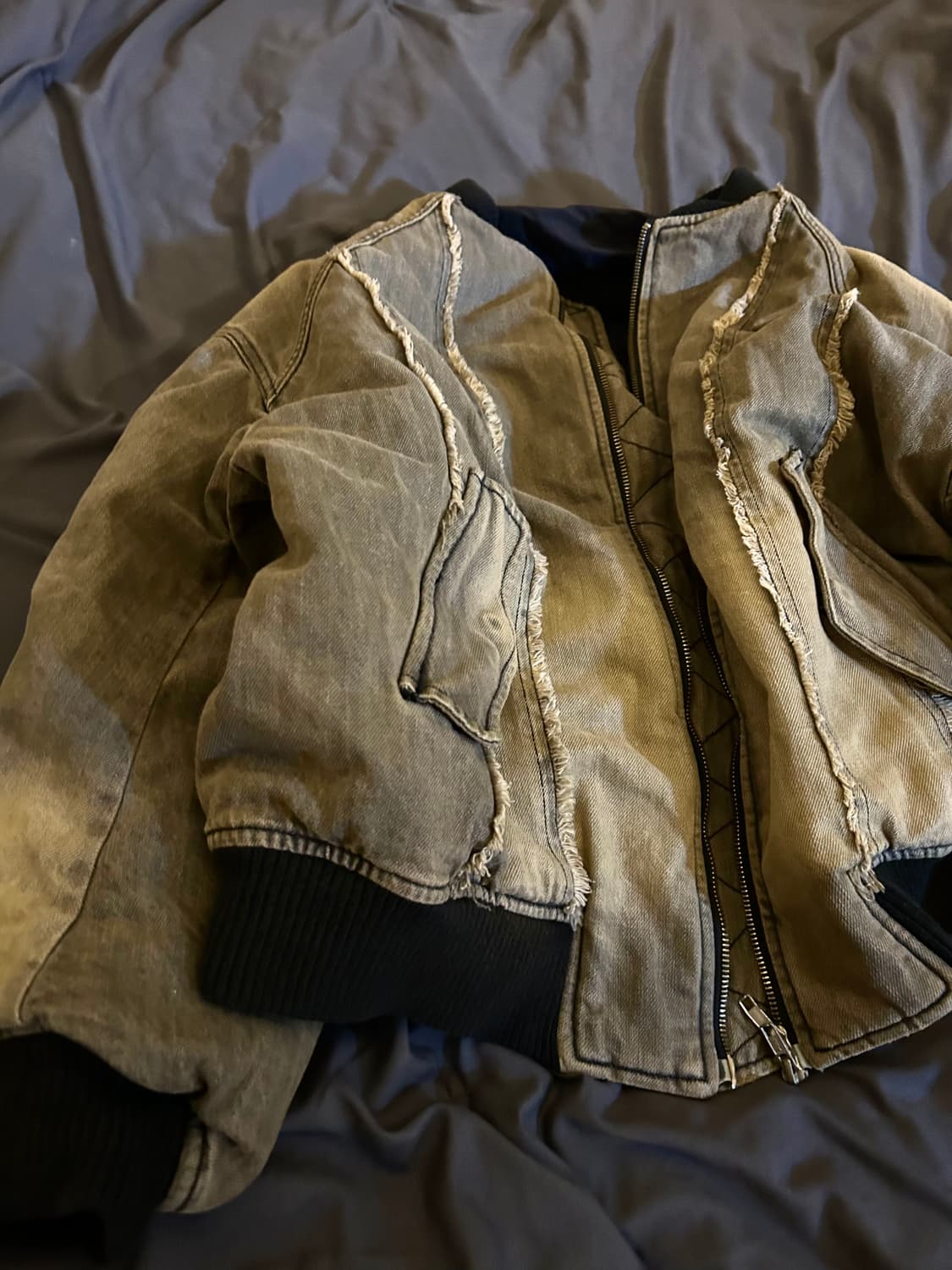 Bondage Detail Washed ma-1 bomber 상품이미지3