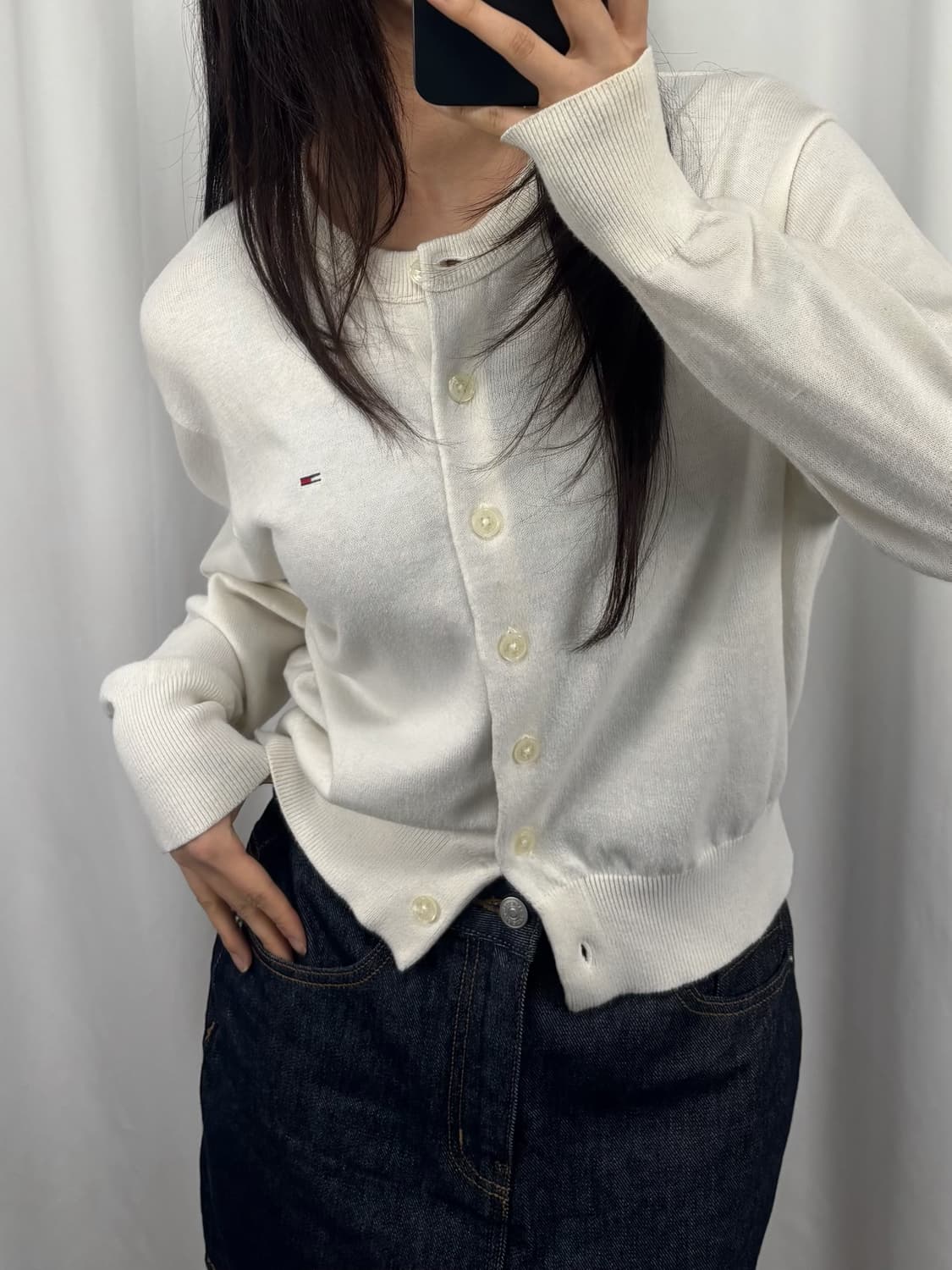 타미진스 화이트 가디건 상품이미지1