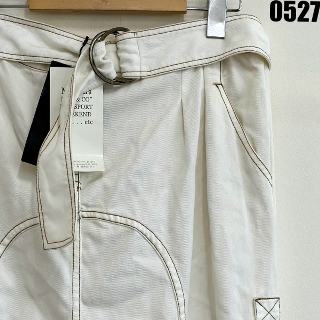 막스마라 화이트 벨트 카고 미니스커트 42 0527 상품이미지2