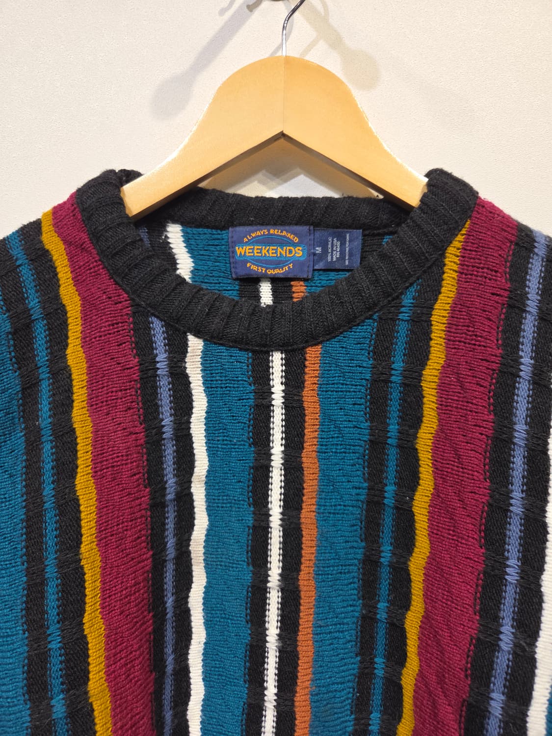 WEEKENDS USA 빈티지 멀티 스트라이프 3D 니트 상품이미지3