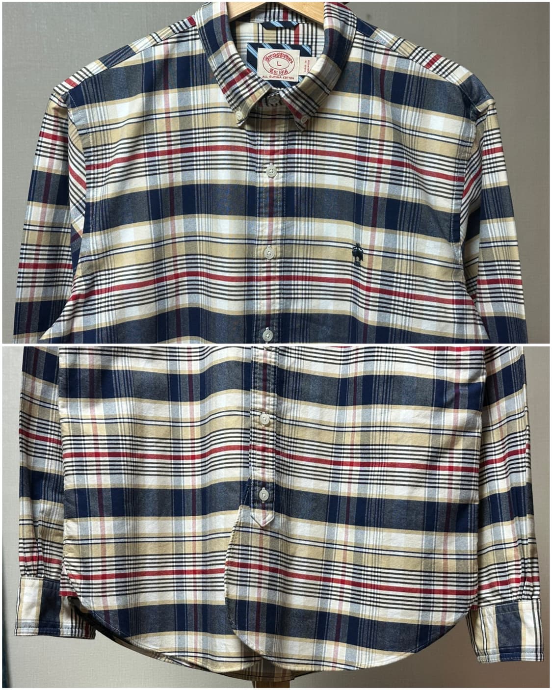 미착용) 브룩스브라더스 아메리칸 타터솔체크셔츠/L/100-105  상품이미지3