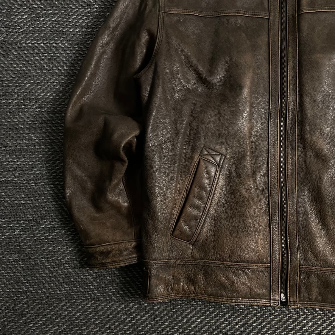 Jan daniel 워시드 카우 가죽 레더 자켓y 3894 상품이미지3