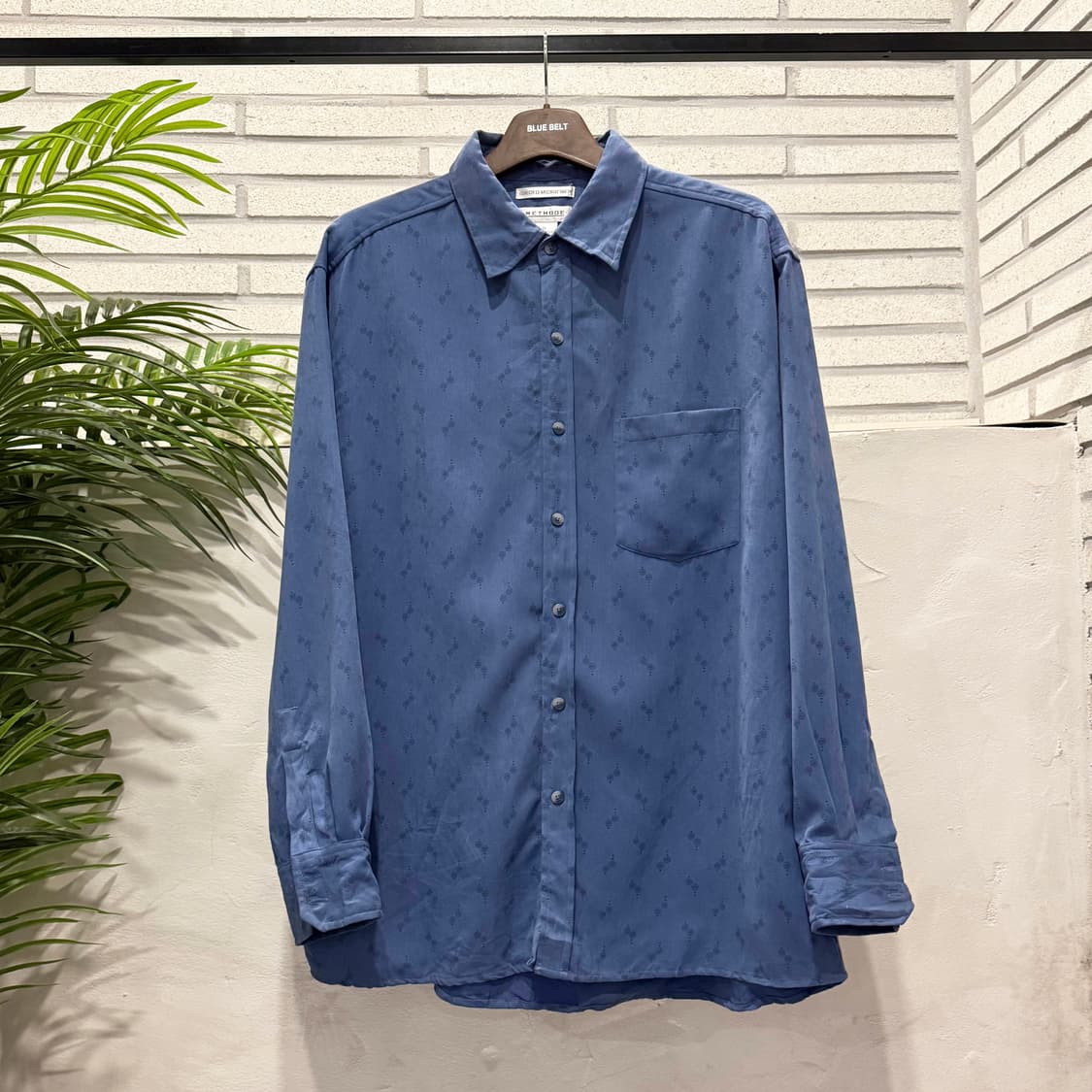 METHODE 메소드 도트서클 스웨이드 셔츠 유니크 패턴 디테일 블루 상품이미지2