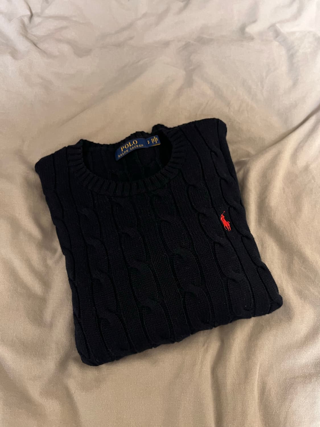 폴로 랄프로렌 케이블 꽈배기 니트 네이비 S 상품이미지1