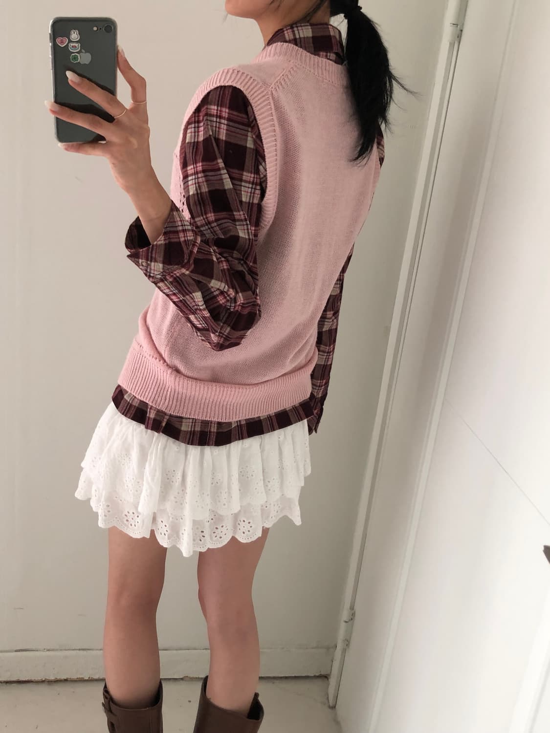일본빈티지 베이비핑크 베스트  상품이미지5