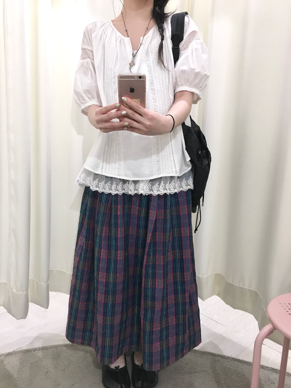vivid check skirt 상품이미지4