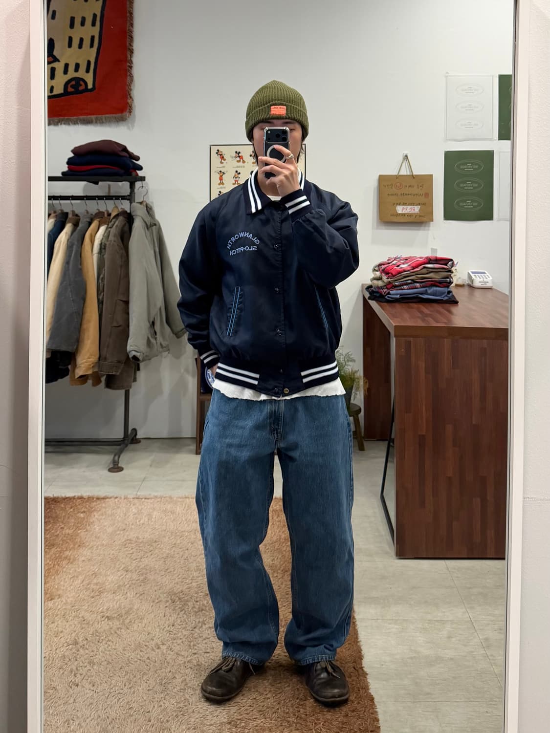 90s Vtg 빈티지 스타디움 새틴 자켓 (made in Canada) 상품이미지2