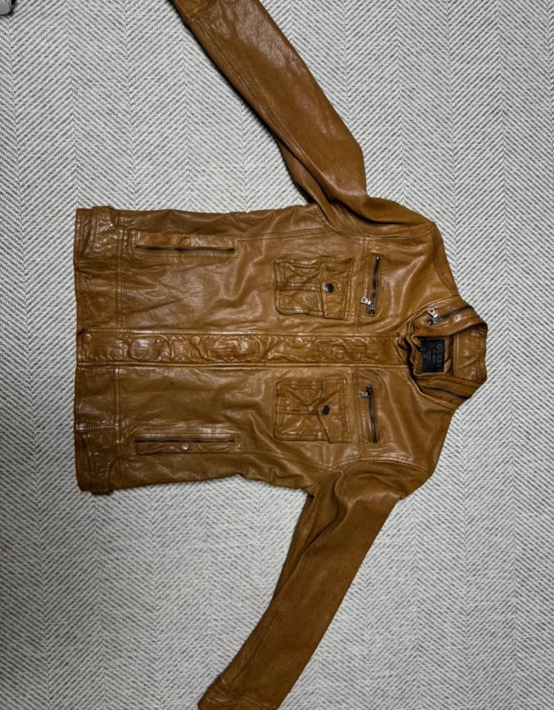 Guess 게스 리얼 양 가죽 자켓 XL 상품이미지5