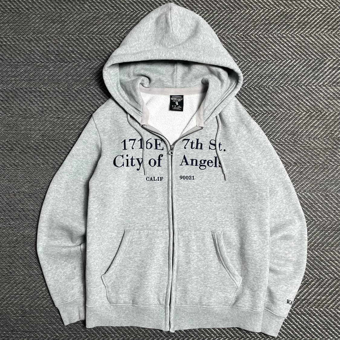 후아유 레터링 오버핏 그레이 후드집업o 5142 상품이미지1