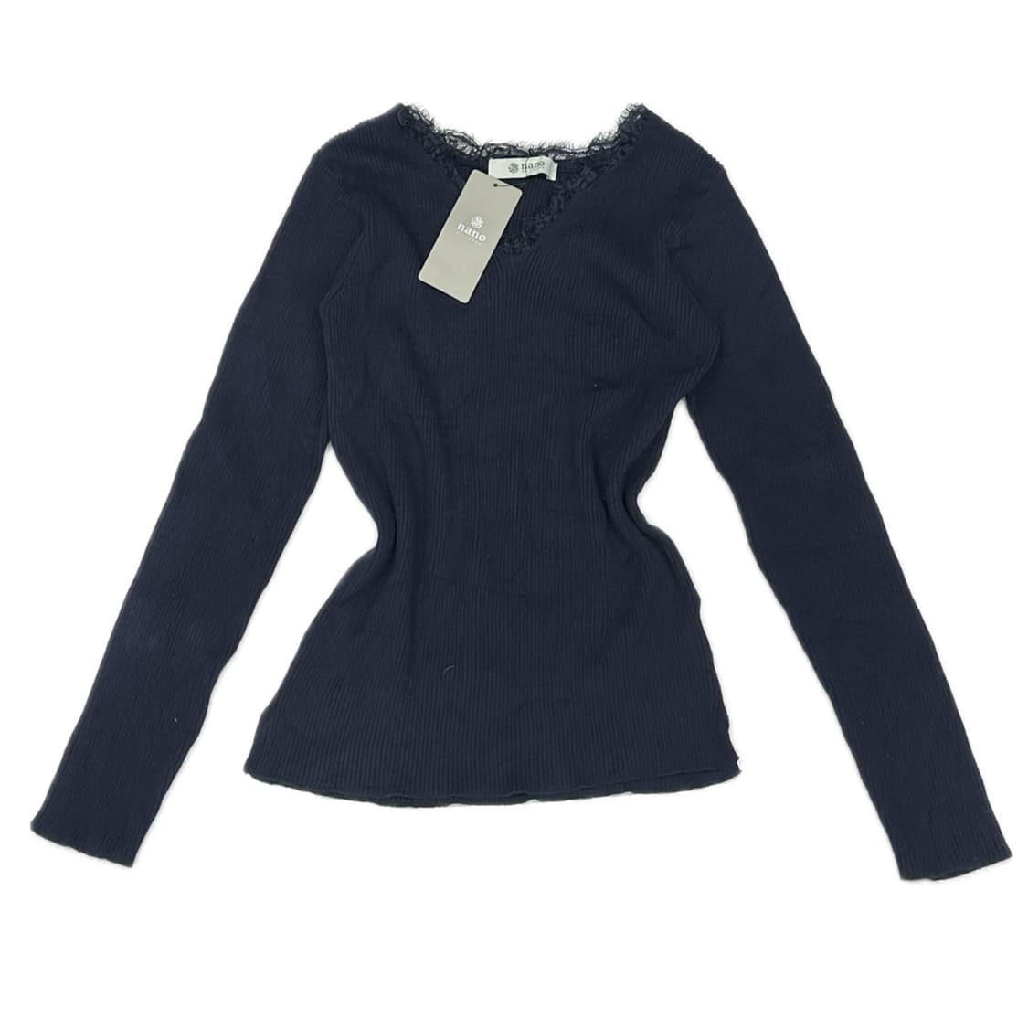 나노 유니버스 지뢰계 양산형 브이넥 골지 긴팔 티셔츠 일본 새상품 상품이미지2