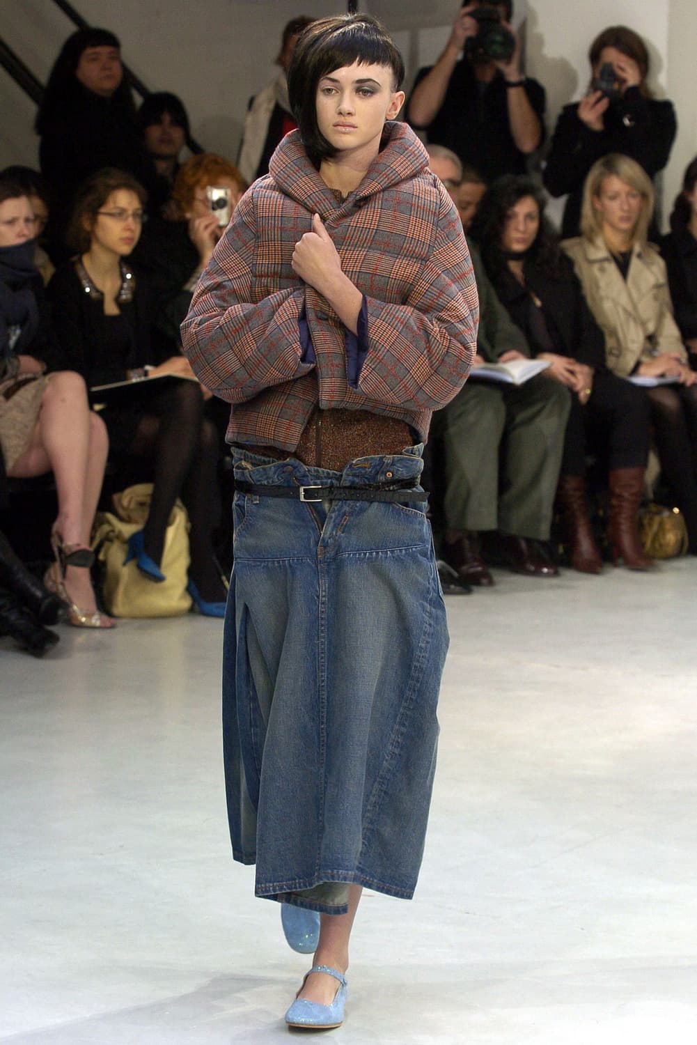 Denim Docking Pleats Skirt 상품이미지1