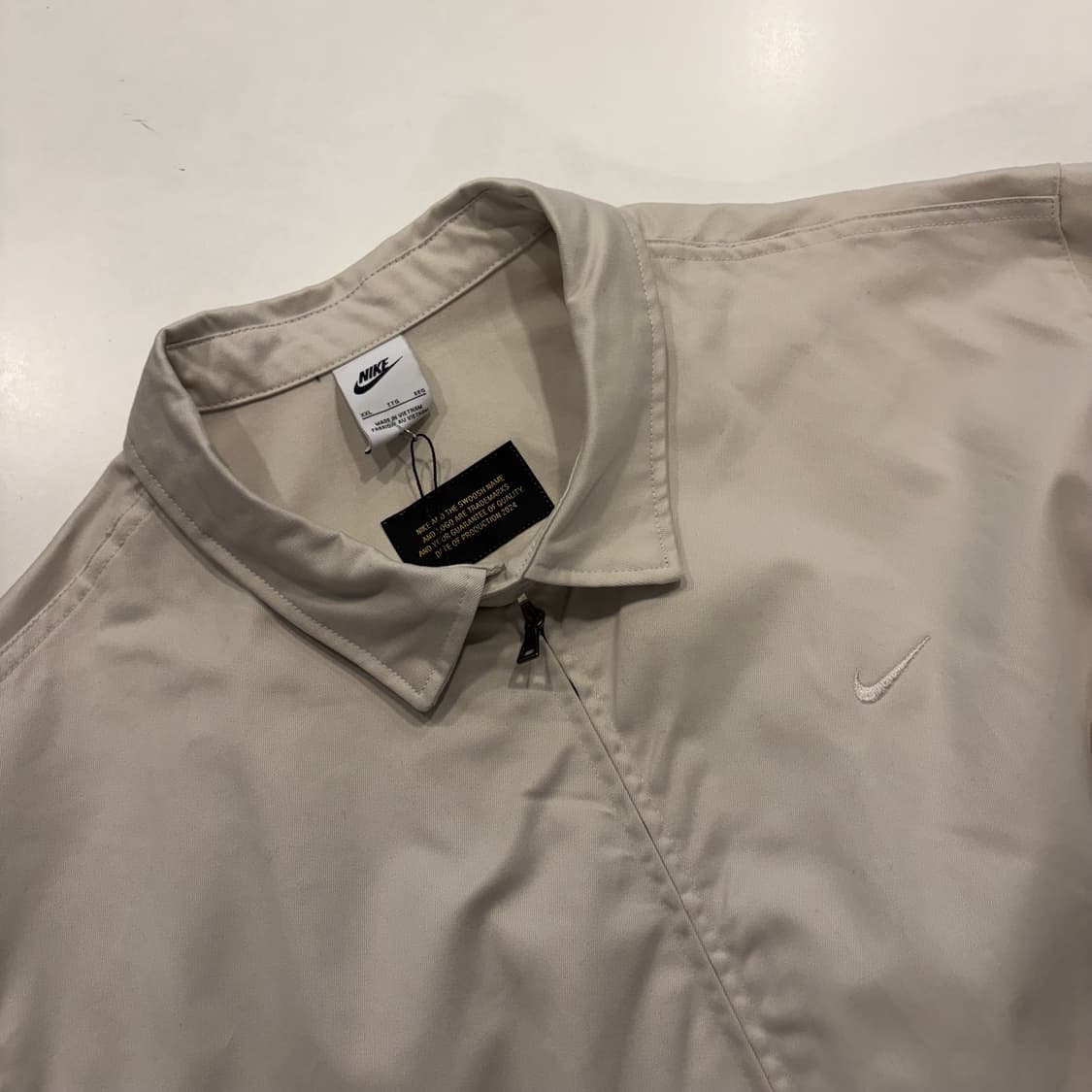 [2XL] 나이키 베이지 헤링턴 블루종 코튼 자켓 D610 상품이미지3