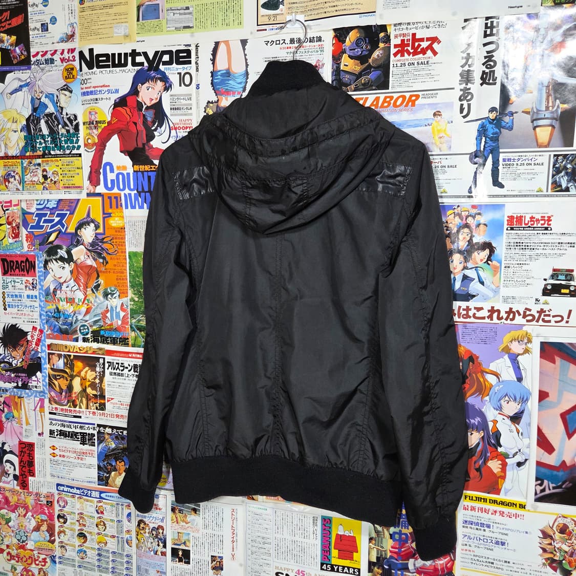 에스크 Y2K 하이넥 블랙 후드 바람막이 자켓 상품이미지5