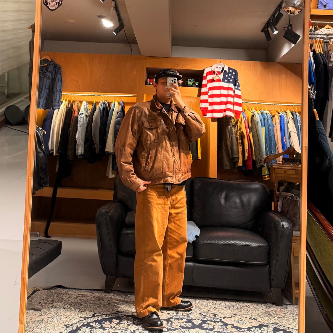 리바이스 90s 웨스턴웨어 카우레더 트러커 자켓 XL 소가죽 상품이미지1