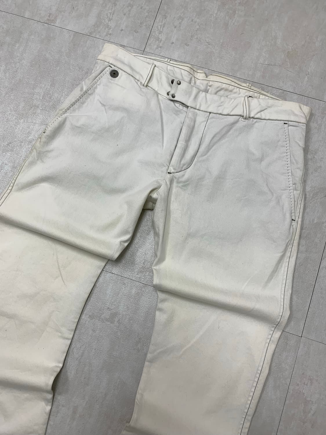 디젤 화이트 디테일 코튼 팬츠 #115 상품이미지2