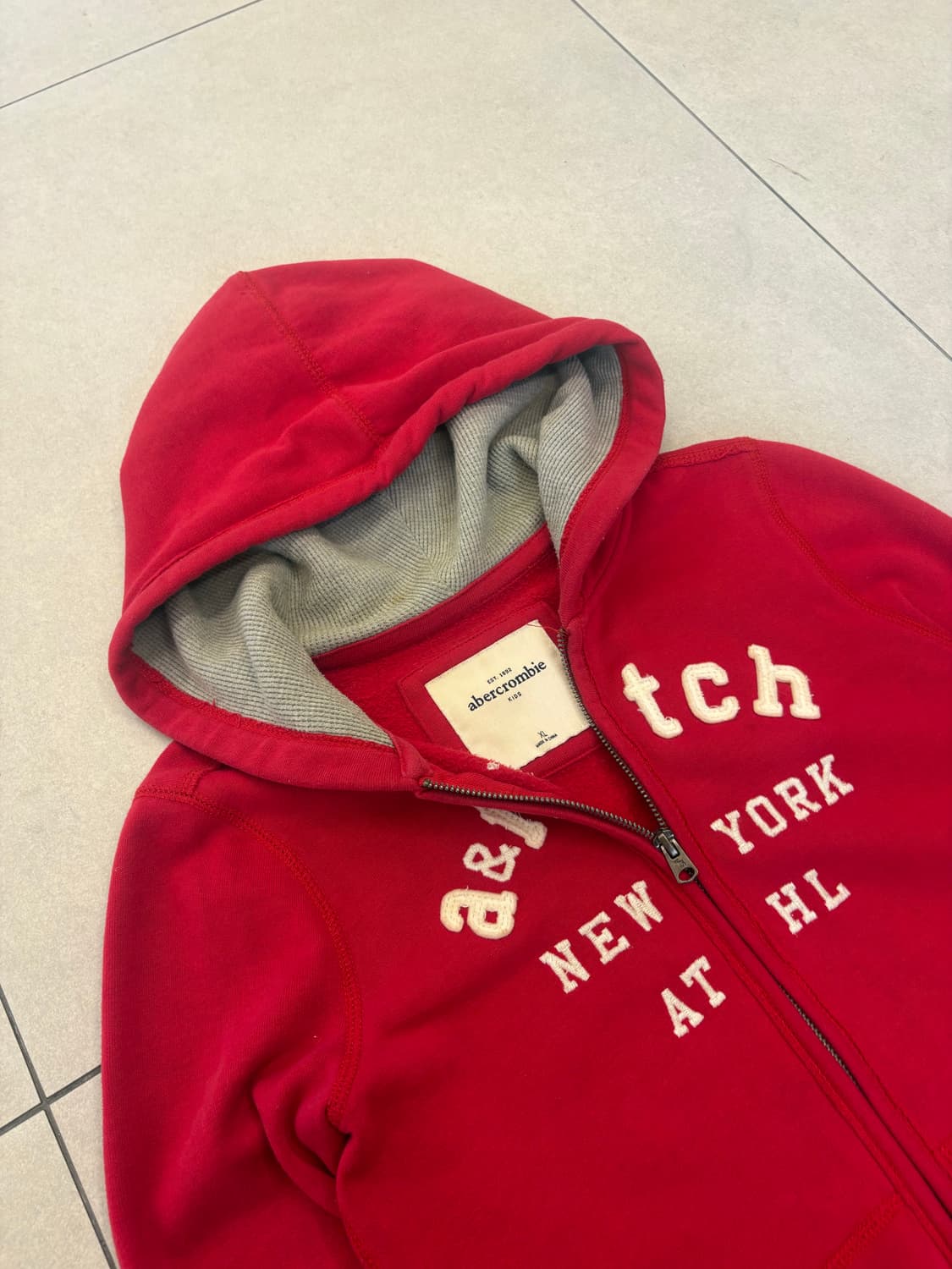 아베크롬비 new york 후드집업 레드 상품이미지4